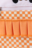 Orange Tennessee embroidery checkered ruffle backpack - Aaria Tees Aaria Tees