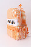 Orange Tennessee embroidery checkered ruffle backpack - Aaria Tees Aaria Tees