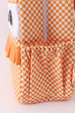 Orange Tennessee embroidery checkered ruffle backpack - Aaria Tees Aaria Tees
