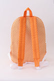 Orange Tennessee embroidery checkered ruffle backpack - Aaria Tees Aaria Tees