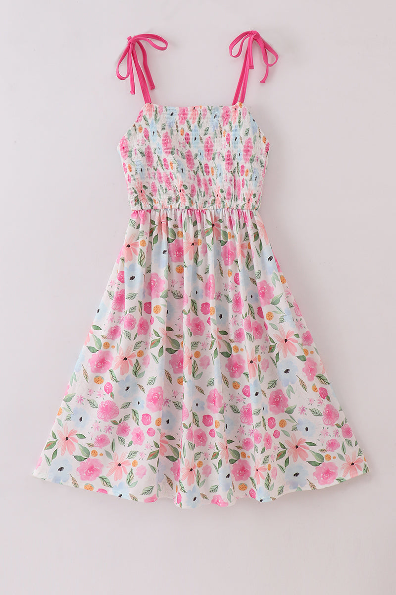 Blossom bliss smocked mom dress - Aaria Tees Aaria Tees