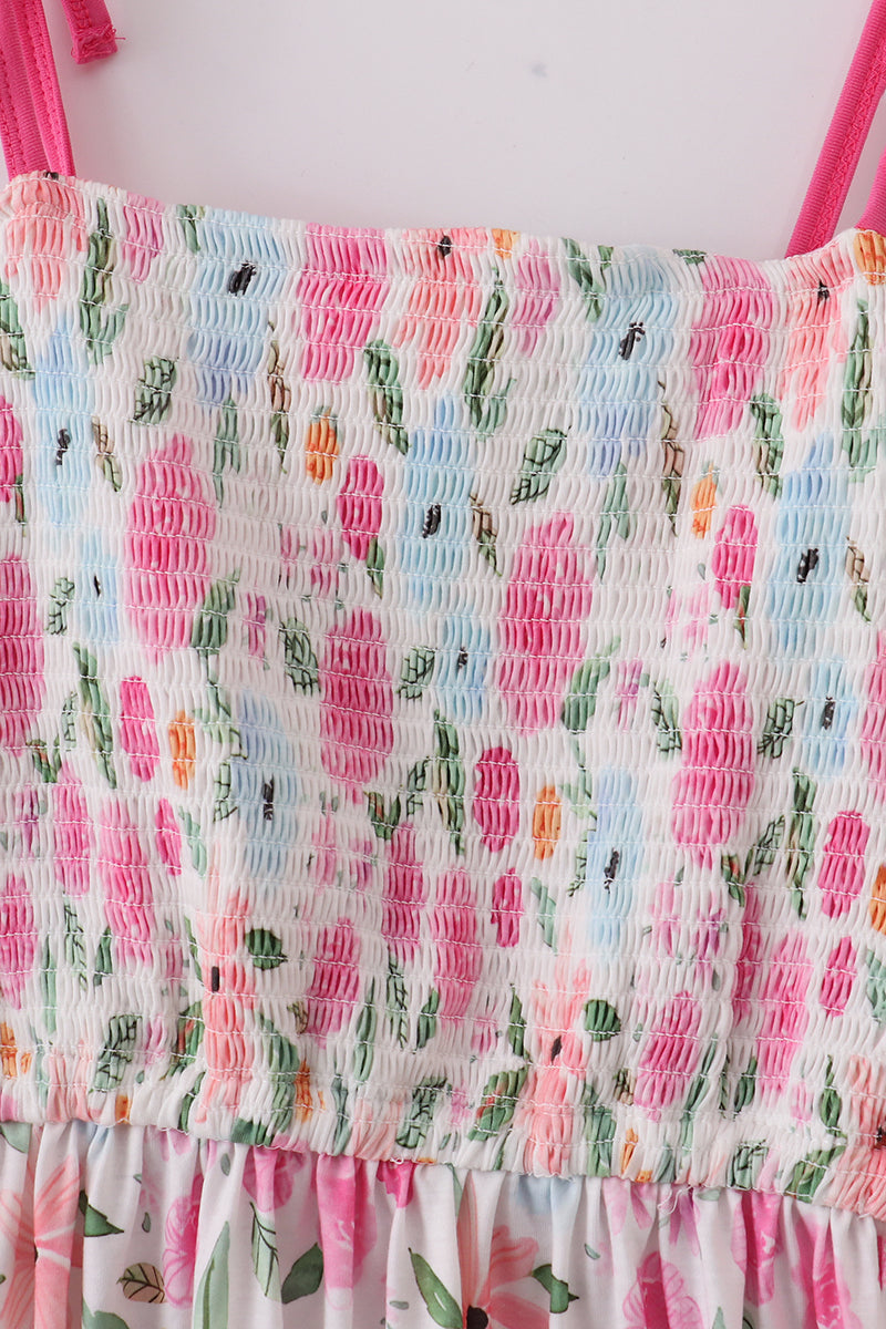 Blossom bliss smocked mom dress - Aaria Tees Aaria Tees