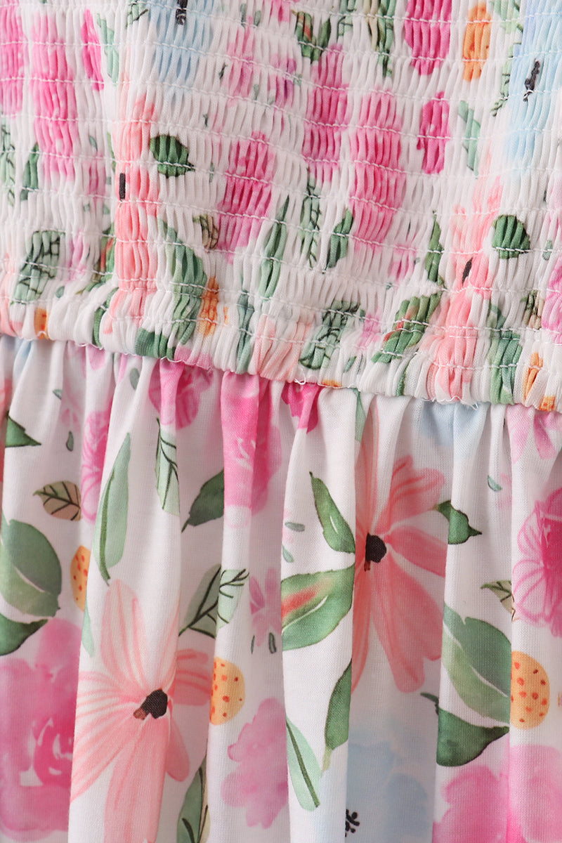 Blossom bliss smocked mom dress - Aaria Tees Aaria Tees