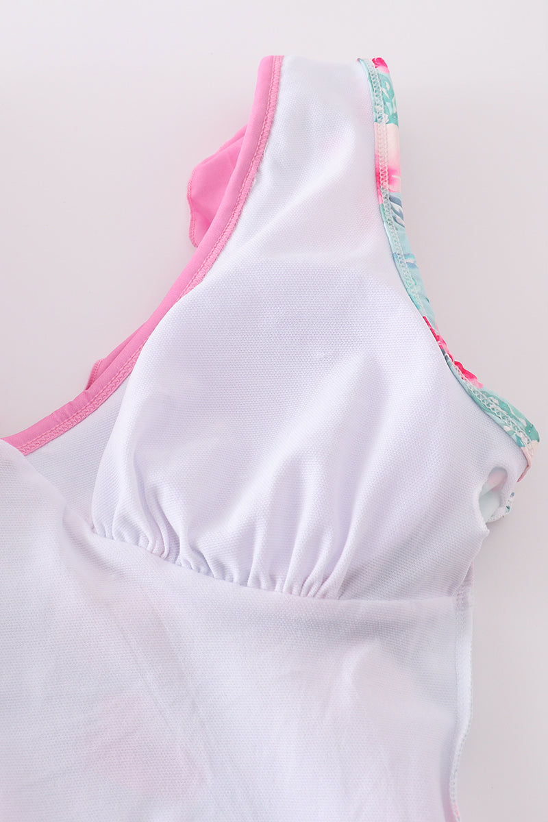 Blushing rose garden print mom swimsuit - Aaria Tees Aaria Tees