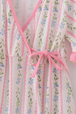 Pink floral print mom ruffle dress - Aaria Tees Aaria Tees