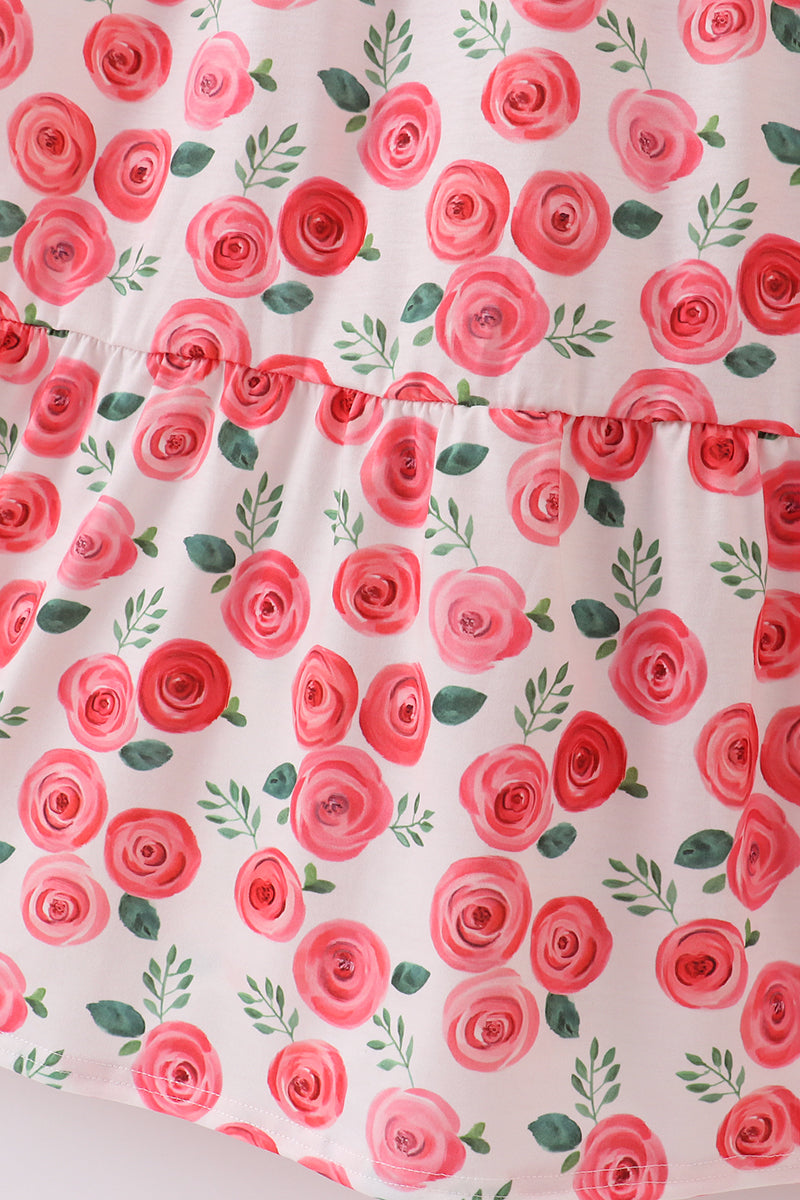 Pink floral print mom dress - Aaria Tees Aaria Tees