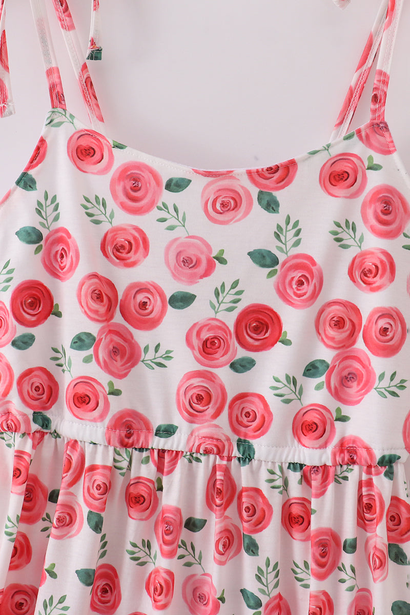 Pink floral print mom dress - Aaria Tees Aaria Tees