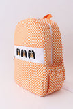 Orange Tennessee embroidery checkered backpack - Aaria Tees Aaria Tees