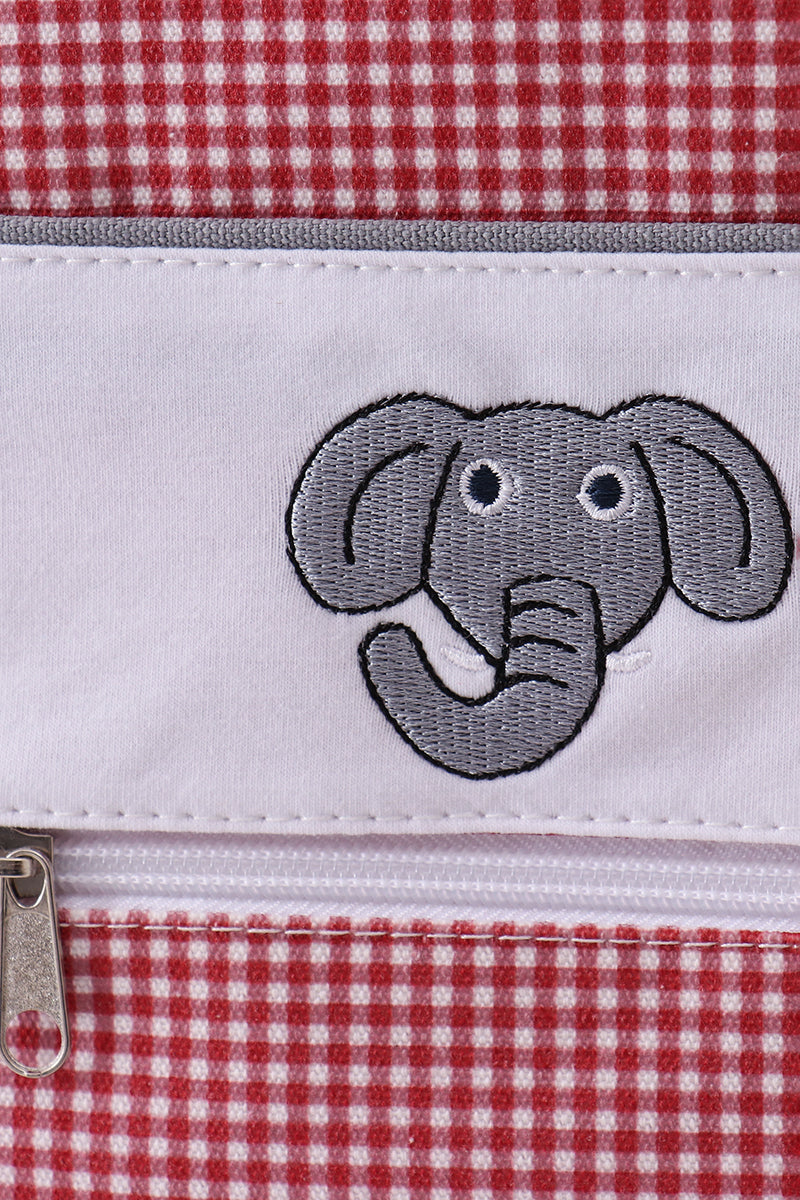 Red Alabama embroidery gingham backpack - Aaria Tees Aaria Tees