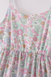 Mint pink floral print mom&me tiered dress - Aaria Tees Aaria Tees