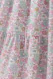 Mint pink floral print mom&me tiered dress - Aaria Tees Aaria Tees