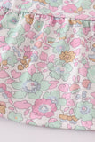 Mint pink floral print mom&me tiered dress - Aaria Tees Aaria Tees