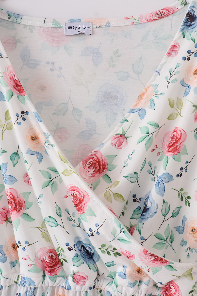 Green garden rose mom dress - Aaria Tees Aaria Tees
