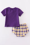 Purple gold LSU applique bloomer set - Aaria Tees Aaria Tees