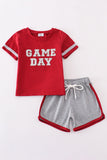 Maroon Alabama GAME DAY glitter shorts set - Aaria Tees Aaria Tees