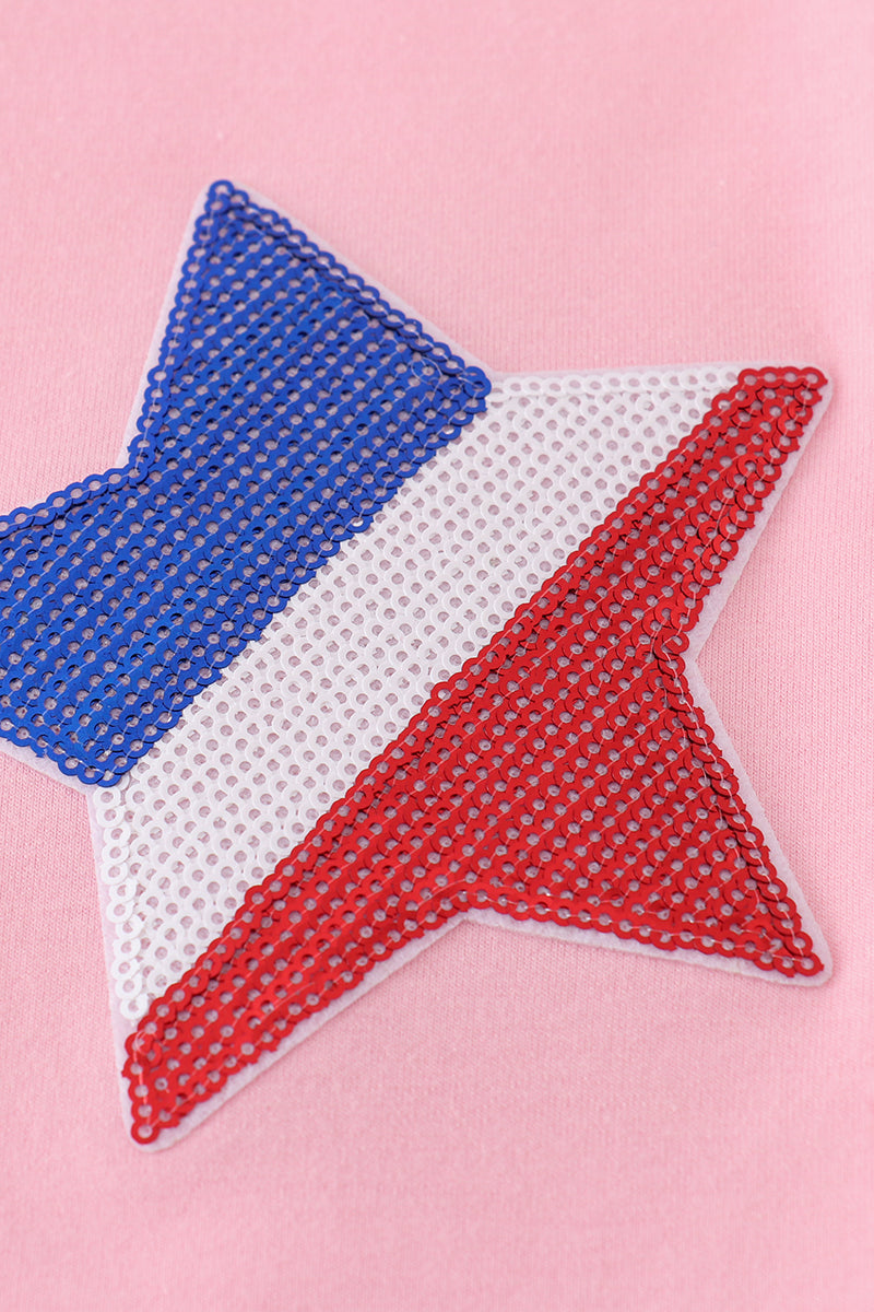 Pink star sequin mom&me top - Aaria Tees Aaria Tees