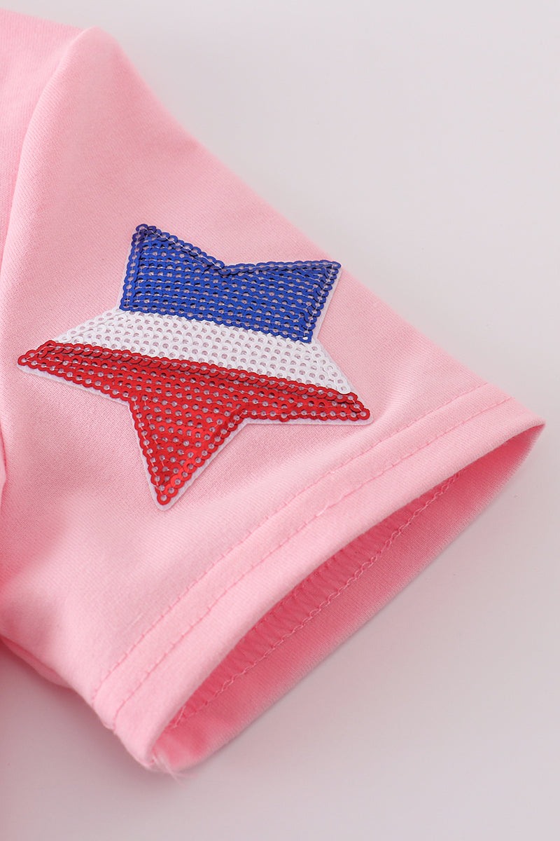 Pink star sequin mom&me top - Aaria Tees Aaria Tees