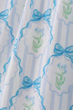 Blue floral bow tie strap mom dress - Aaria Tees Aaria Tees