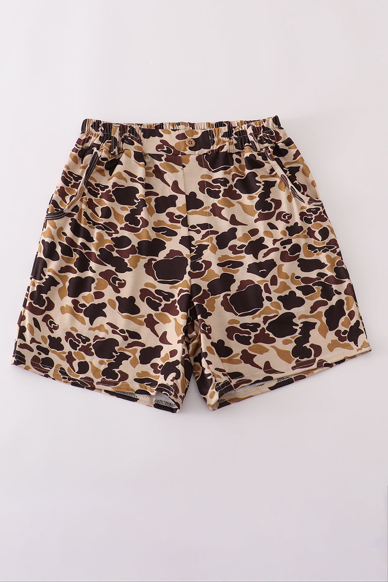 Brown camouflage print dad&me shorts - Aaria Tees Aaria Tees