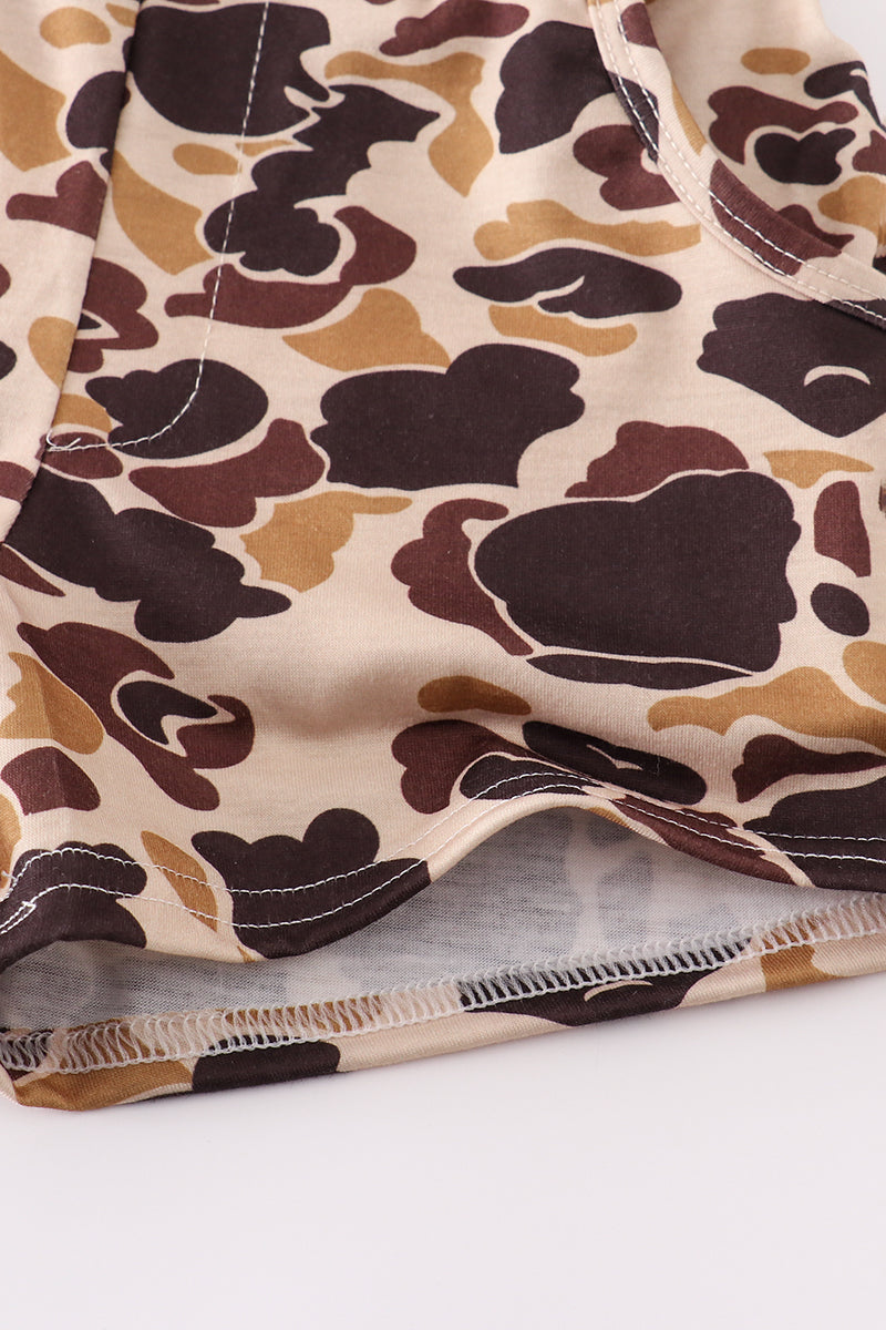 Brown camouflage print dad&me shorts - Aaria Tees Aaria Tees