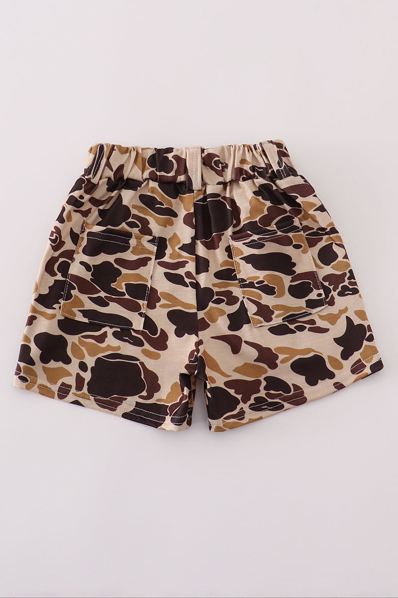 Brown camouflage print dad&me shorts - Aaria Tees Aaria Tees