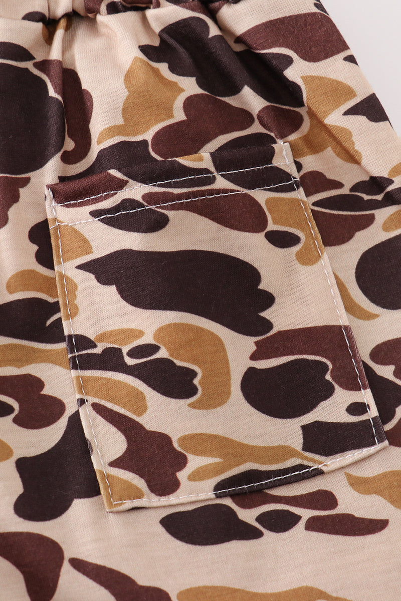 Brown camouflage print dad&me shorts - Aaria Tees Aaria Tees