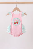Pink Strawberry Applique Knit Bubble - Aaria Tees Aaria Tees