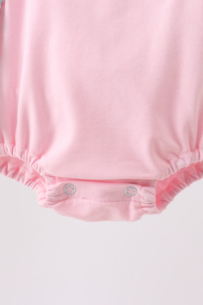 Pink Strawberry Applique Knit Bubble - Aaria Tees Aaria Tees