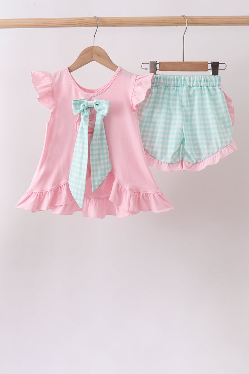 Pink Strawberry Applique Knit Set - Aaria Tees Aaria Tees