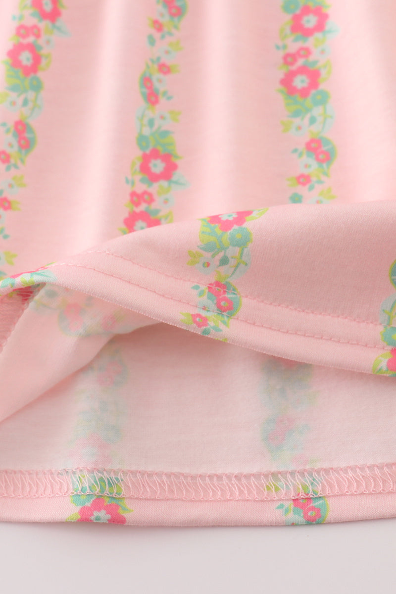 Pink floral smocked mom&me dress - Aaria Tees Aaria Tees