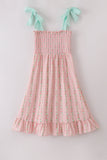 Pink floral smocked mom&me dress - Aaria Tees Aaria Tees