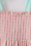 Pink floral smocked mom&me dress - Aaria Tees Aaria Tees