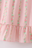 Pink floral smocked mom&me dress - Aaria Tees Aaria Tees