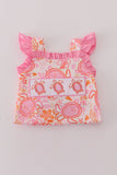 Pink Floral Ruffle Bubble Aaria Tees