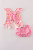 Pink Floral Ruffle Bloomer Set Aaria Tees