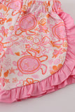 Pink Floral Ruffle Shorts Set Aaria Tees