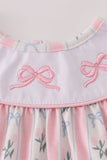 Pink Bow Embroidered Bow Bloomer Set Aaria Tees