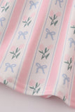 Pink Bow Embroidered Bow Bloomer Set Aaria Tees