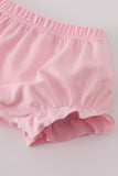 Pink Bow Embroidered Bow Bloomer Set Aaria Tees