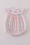 Pink Bow Embroidered Bow Bubble Aaria Tees