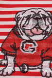 Red Georgia bulldog sequin stripe shorts set - Aaria Tees Aaria Tees
