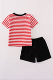 Red Georgia bulldog sequin stripe shorts set - Aaria Tees Aaria Tees