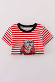 Red Georgia bulldog sequin stripe shorts set - Aaria Tees Aaria Tees
