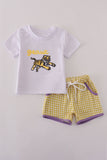Purple gold LSU geaux tiger sequin set - Aaria Tees Aaria Tees