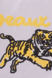 Purple gold LSU geaux tiger sequin set - Aaria Tees Aaria Tees