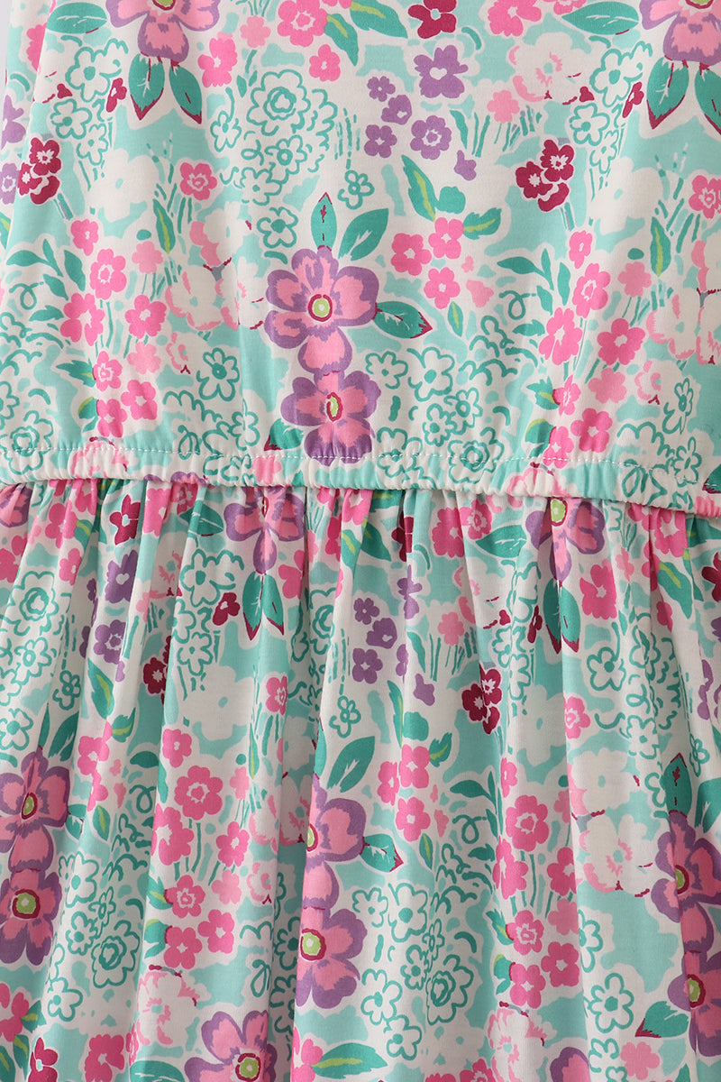 Green dream garden tiered mom dress - Aaria Tees Aaria Tees