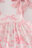 Pink bow print ruffle mom&me dress - Aaria Tees Aaria Tees