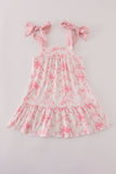 Pink bow print ruffle mom&me dress - Aaria Tees Aaria Tees
