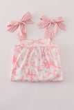Pink bow print ruffle mom&me dress - Aaria Tees Aaria Tees