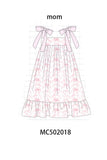 Pink bow print ruffle mom&me dress - Aaria Tees Aaria Tees